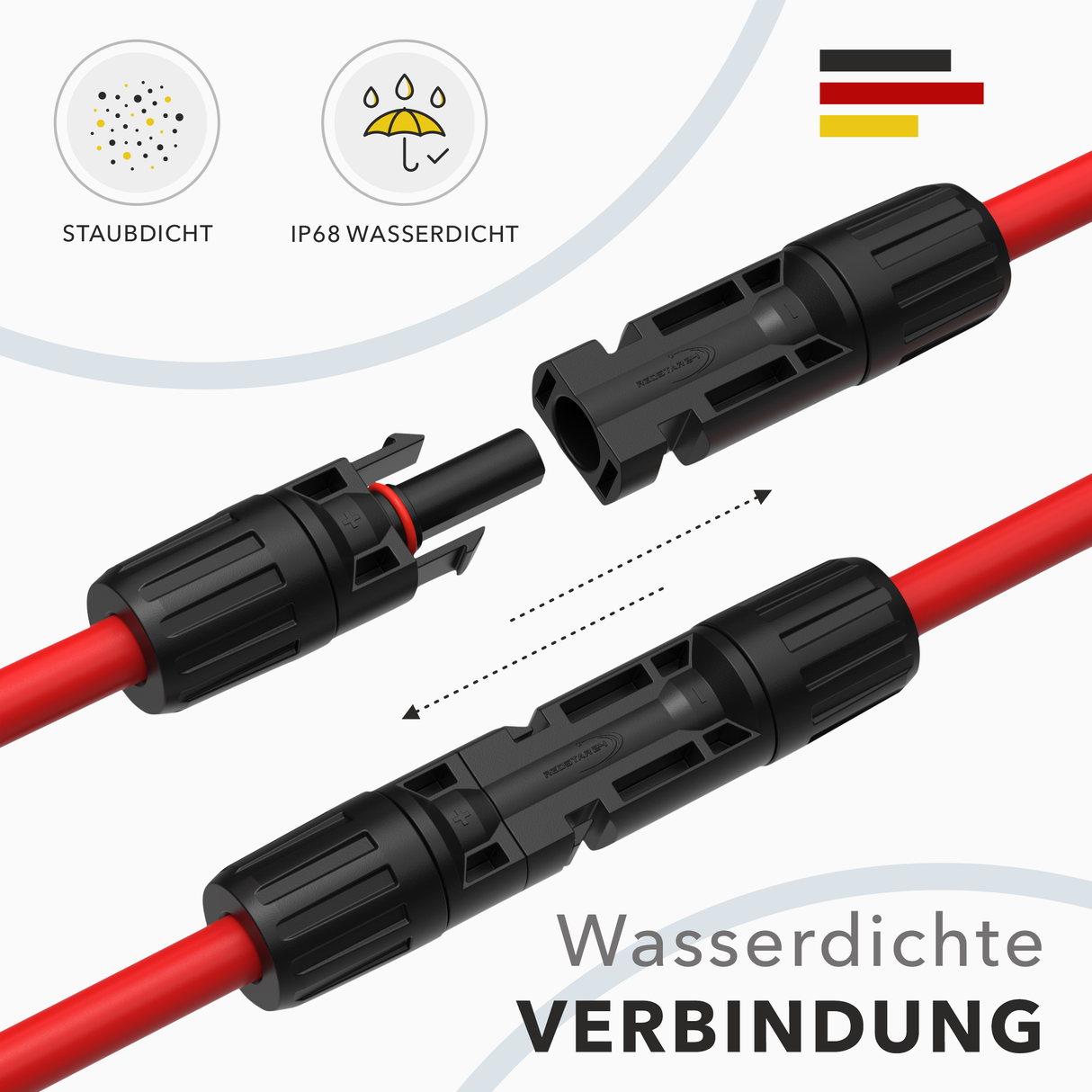 PV Kabel Set 4mm² für Solaranlagen – RedStar24 Solarkabel TÜV geprüft