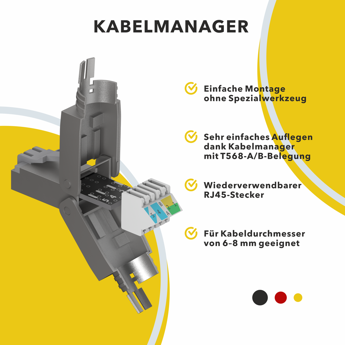 CAT 7 RJ45 Netzwerkstecker werkzeuglos Silber – geschirmter LAN Stecker für stabile Netzwerkverbindungen