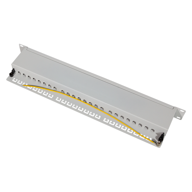 LogiLink patch panel Cat.6A - 24-port RJ45, shielded, 19 inch, PoE/PoE+/PoE++, light gray (RAL 7035)