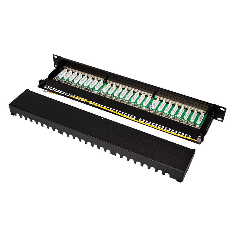 LogiLink patch panel Cat.6A - 24-port RJ45, shielded, 19 inch, PoE/PoE+/PoE++, black (RAL 9005)