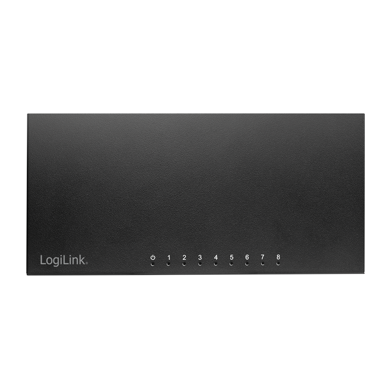 LogiLink 8-Port Gigabit Desktop Switch – Ethernet Network Switch, Metal Housing, Fanless, Plug & Play (NS0117)