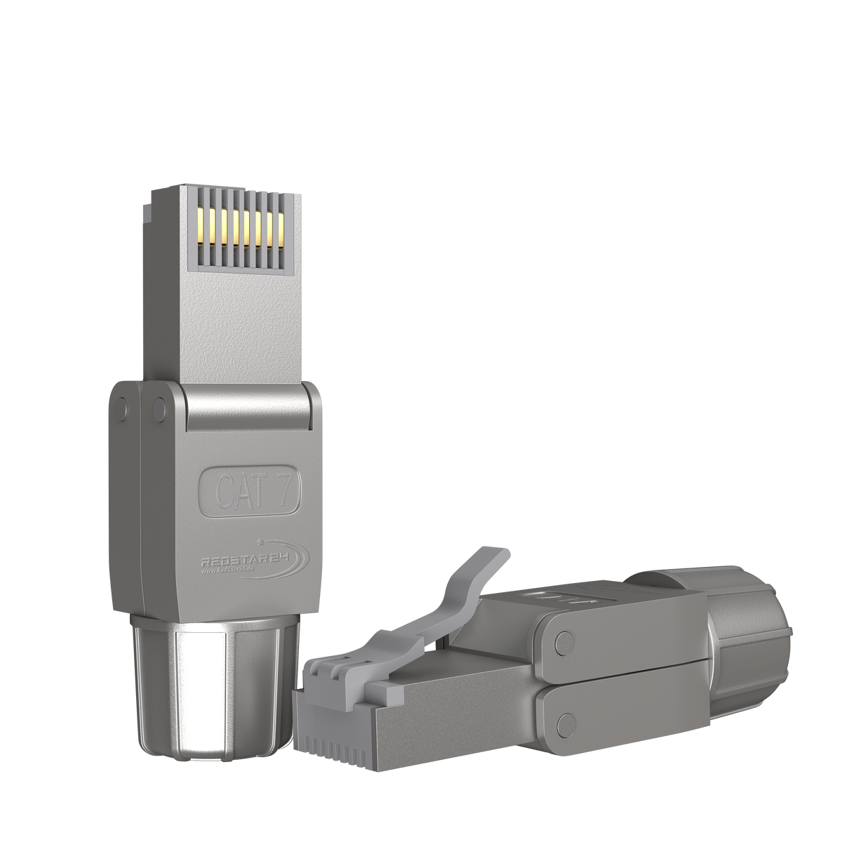 RedStar24 RJ45 Stecker werkzeuglos CAT 7 / CAT 6a – 10 Gbit/s, geschirmt, AWG 22–24