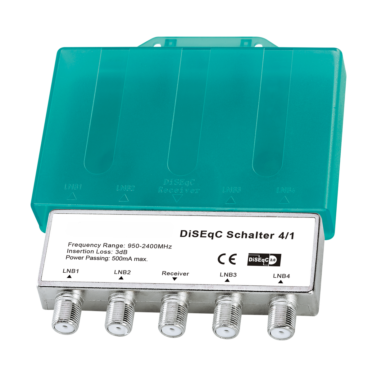Megasat DiSEqC Switch 4/1 – 4x1 SAT Switch for 4 LNBs – Full HD, 3D, UHD, 4K, Weatherproof Housing