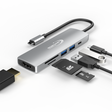 RedStar24 USB C Hub 6-in-1 Adapter in Space Grau – HDMI 4K &amp; USB 3.0 Ports