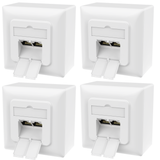 RedStar24 Cat6A network socket – 2x RJ45 ports, shielded – set of 1 / 2 / 4 – LAN socket for surface and flush mounting, 10 Gbit/s, PoE-capable