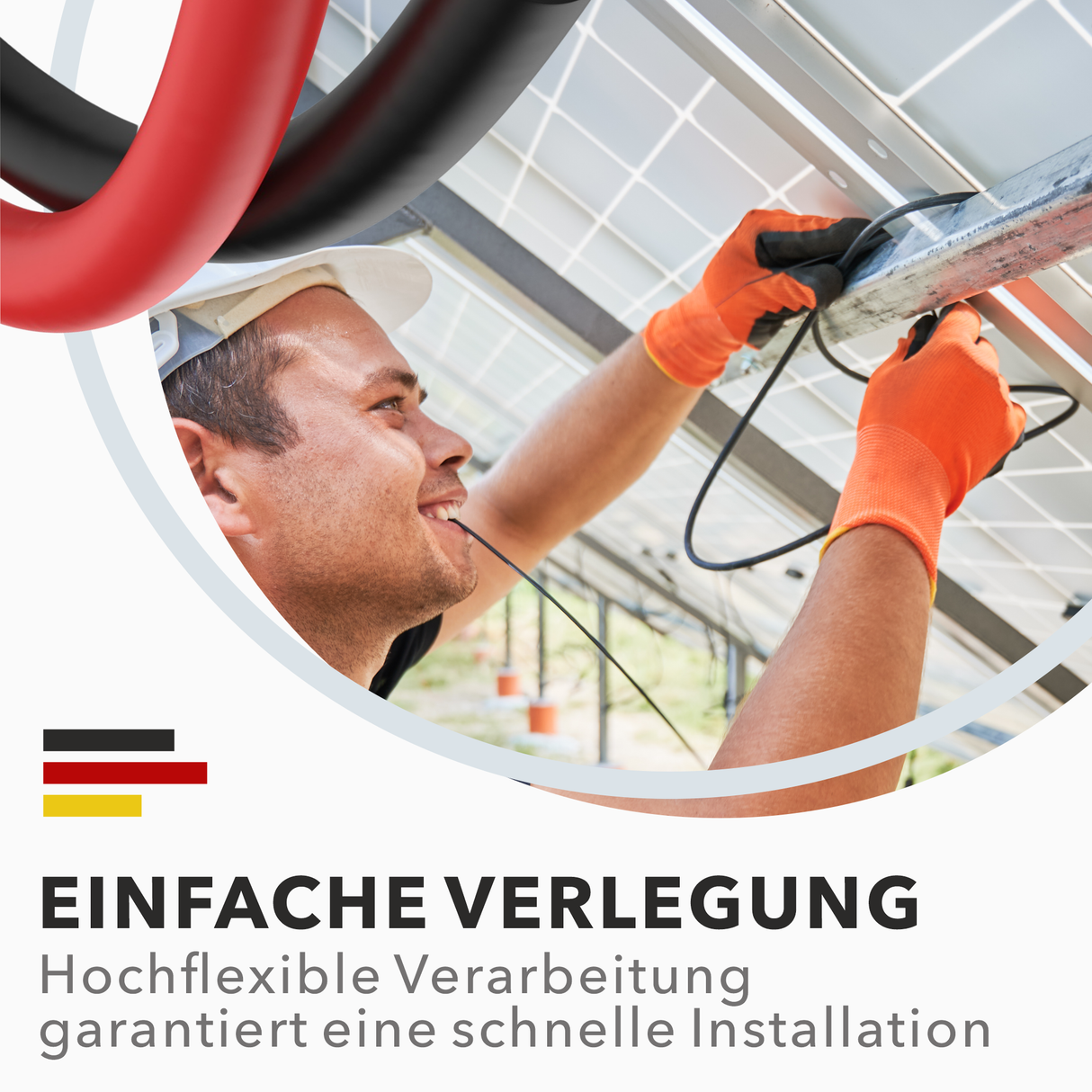 Solarkabel 6mm² TÜV geprüft Solarleitung PV Kabel für Photovoltaik Anlagen Kupfer 5m-100m