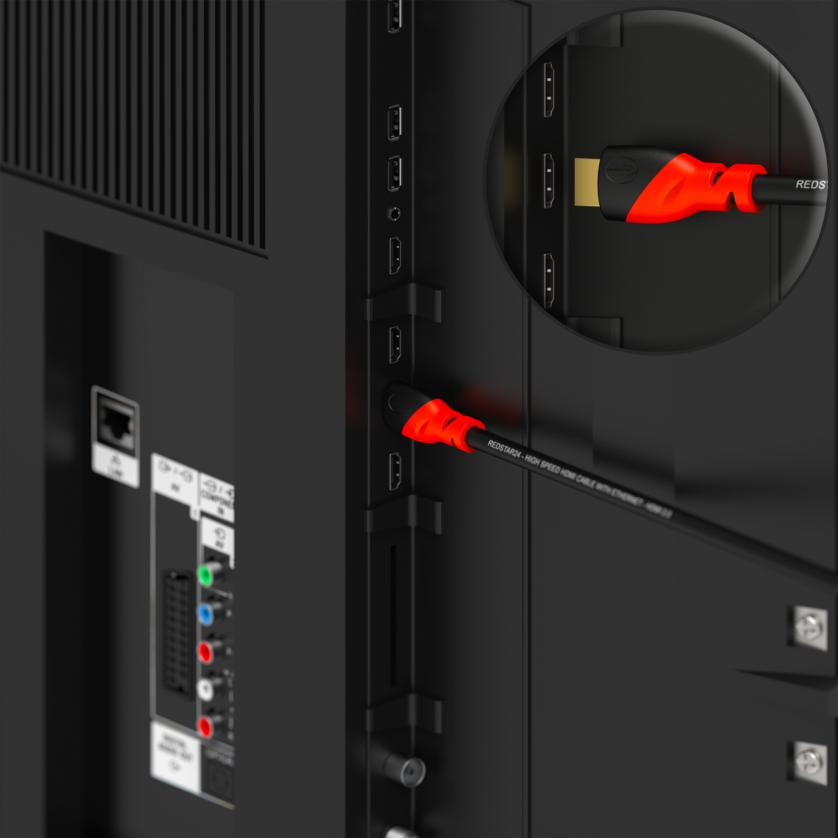 HDMI Kabel Gaming &amp; Heimkino – RedStar24 Schwarz Rot