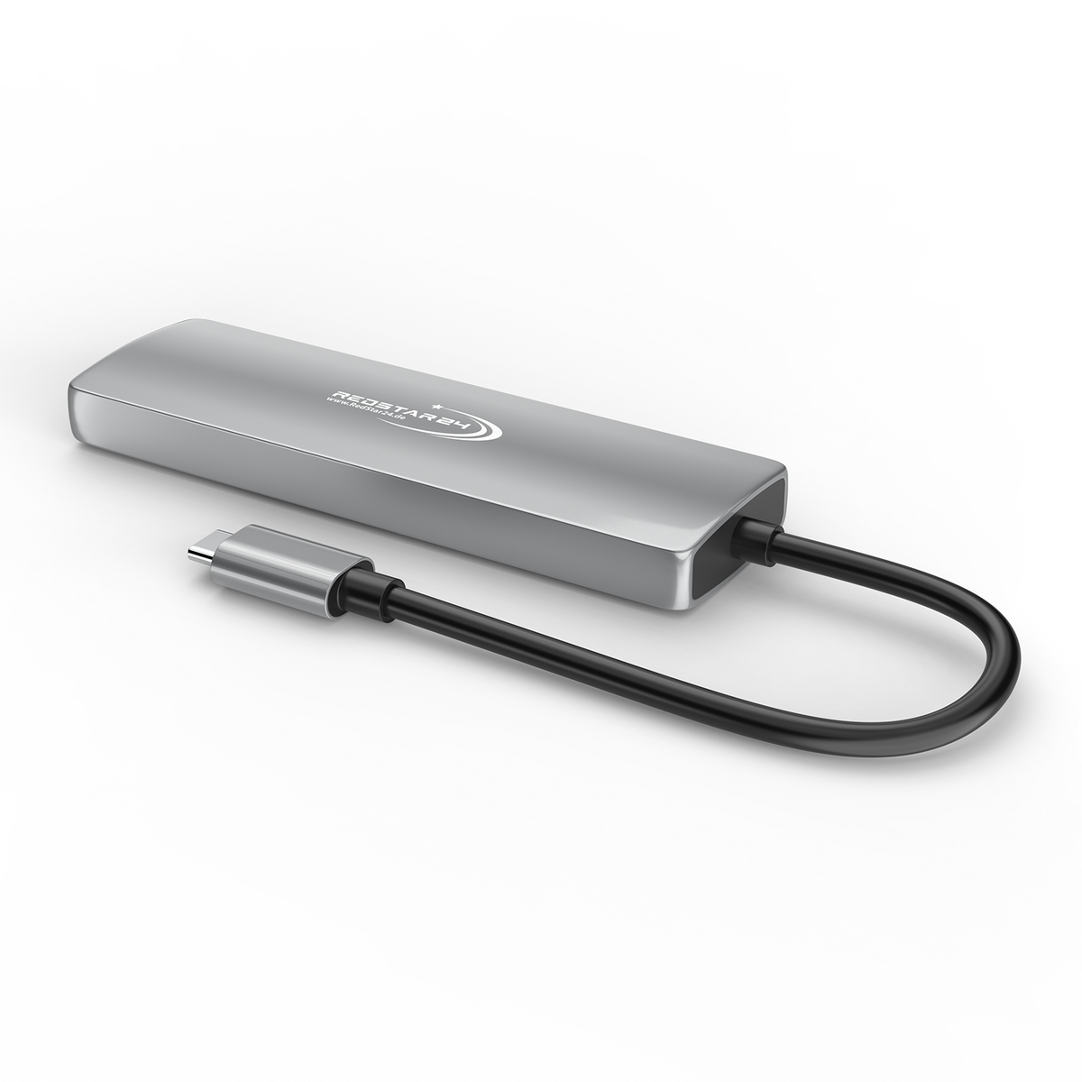 USB C Hub 55W Power Delivery – kompakter RedStar24 Adapter in Space Grau