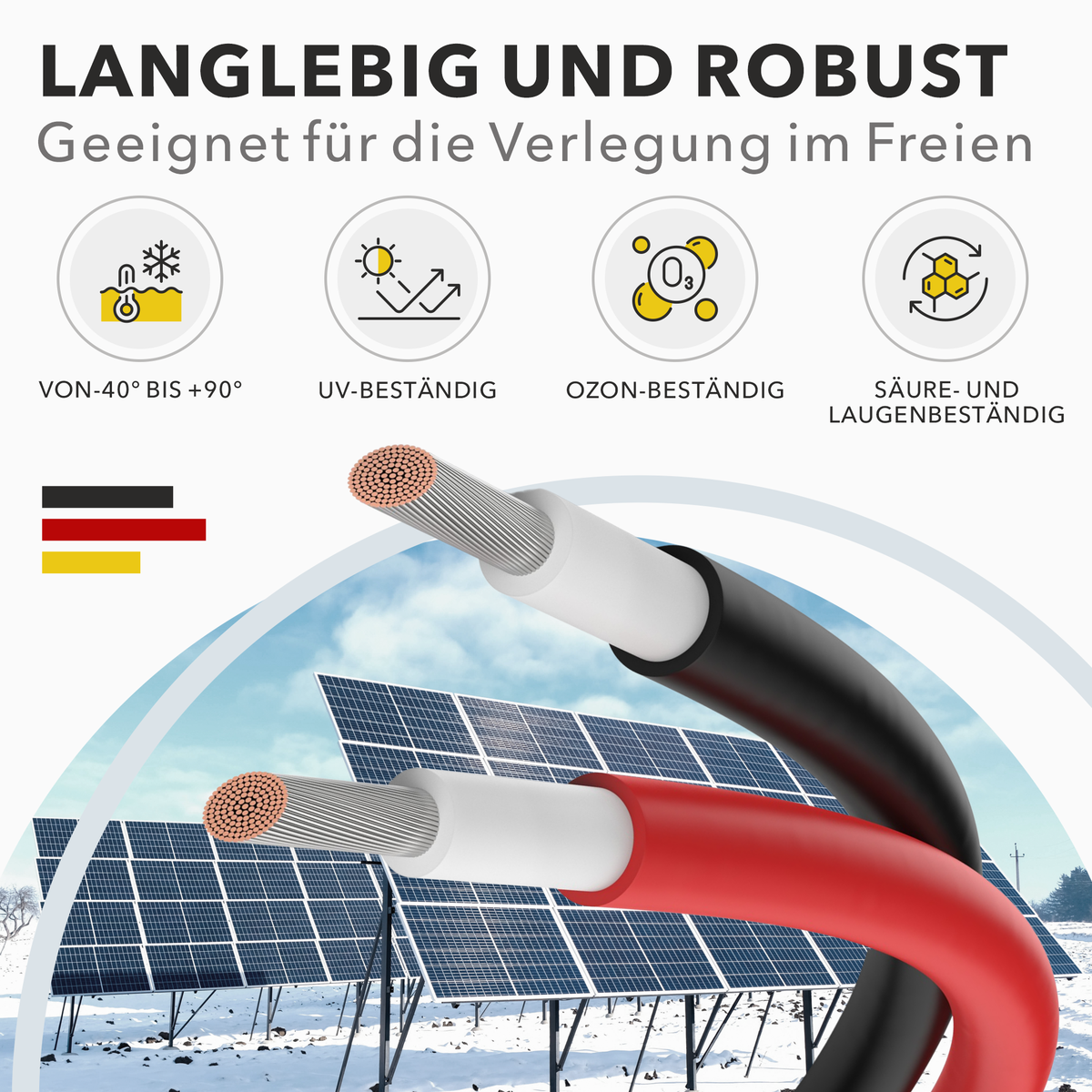 Solarkabel 4mm² TÜV Geprüft Solarleitung PV Kabel für Photovoltaik Anlagen Kupfer 5m-100m