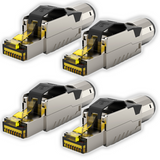 RJ45 Stecker werkzeuglos Cat.8.1 – 1er / 2er / 4er / 10er / 12er Set – LAN Netzwerkstecker geschirmt für Cat 6/7/8 Verlegekabel – 40 Gbit/s