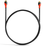 Câble HDMI 2.0 RedStar24 – 4K Ultra HD @60Hz, Dolby Atmos, DTS:X, connecteurs plaqués or – Noir/Rouge – 0,5m à 5m