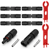 Solar connector set (m/f) for photovoltaics – 6/10/12 pieces including 2 spanners