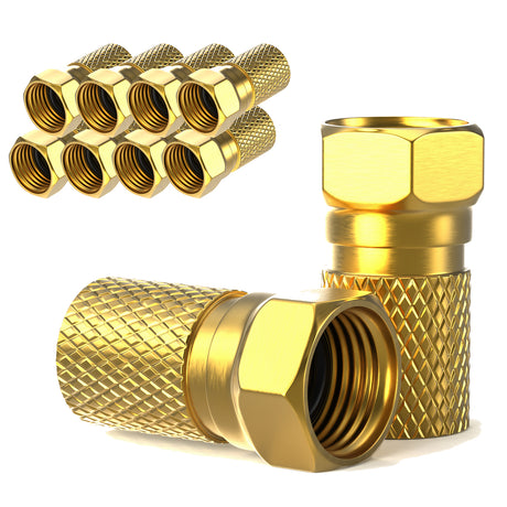 RedStar24 F-Stecker 7mm vergoldet für SAT Koaxialkabel