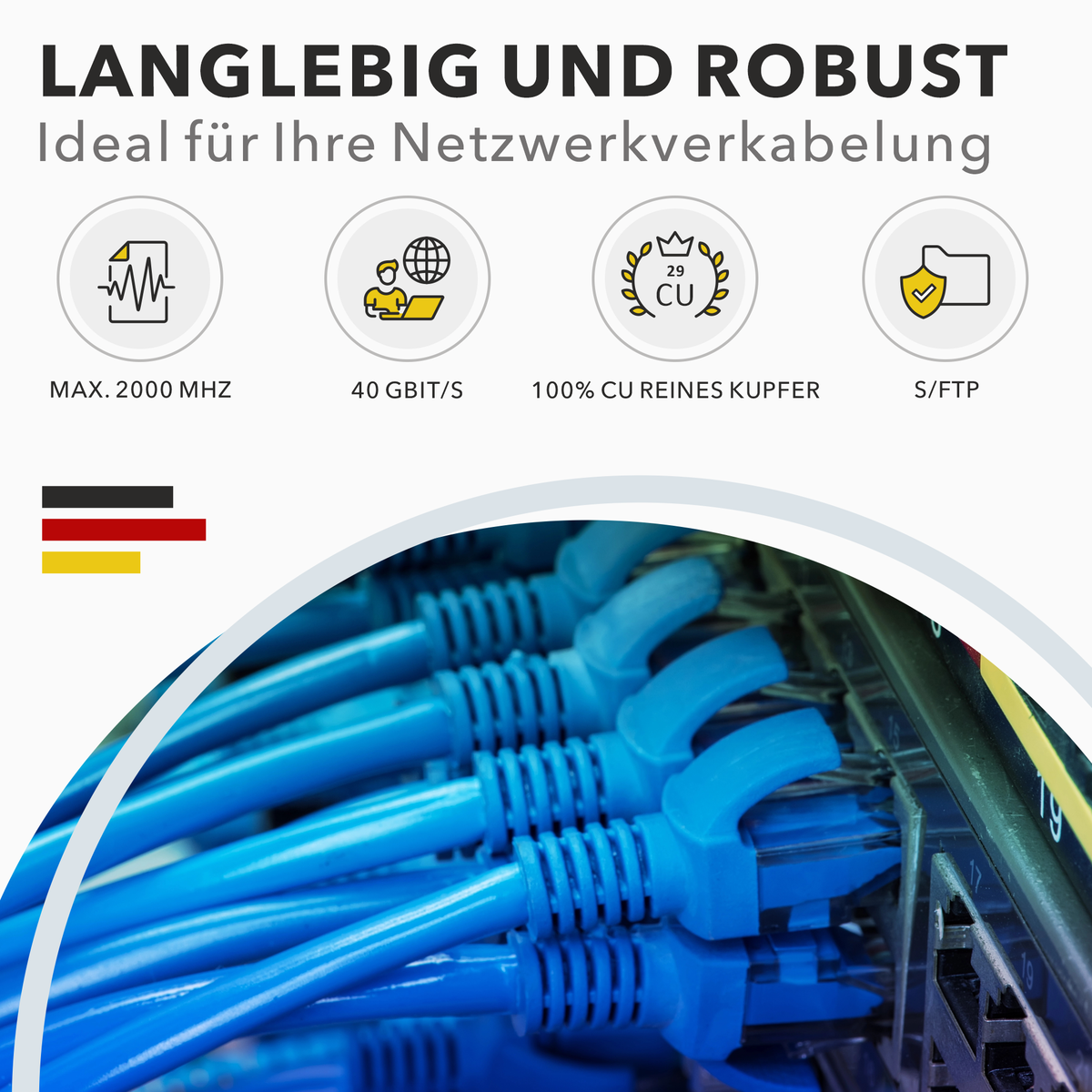 S/FTP PiMF CAT 8 Netzwerkkabel – Outdoor &amp; Gebäudeinstallation
