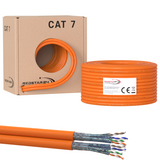 RedStar24 CAT 7 Duplex Verlegekabel 2x100m – S/FTP PiMF Orange