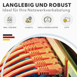 Orange CAT 7 Duplex Verlegekabel 2x100m – 10 Gbit/s, 1000 MHz