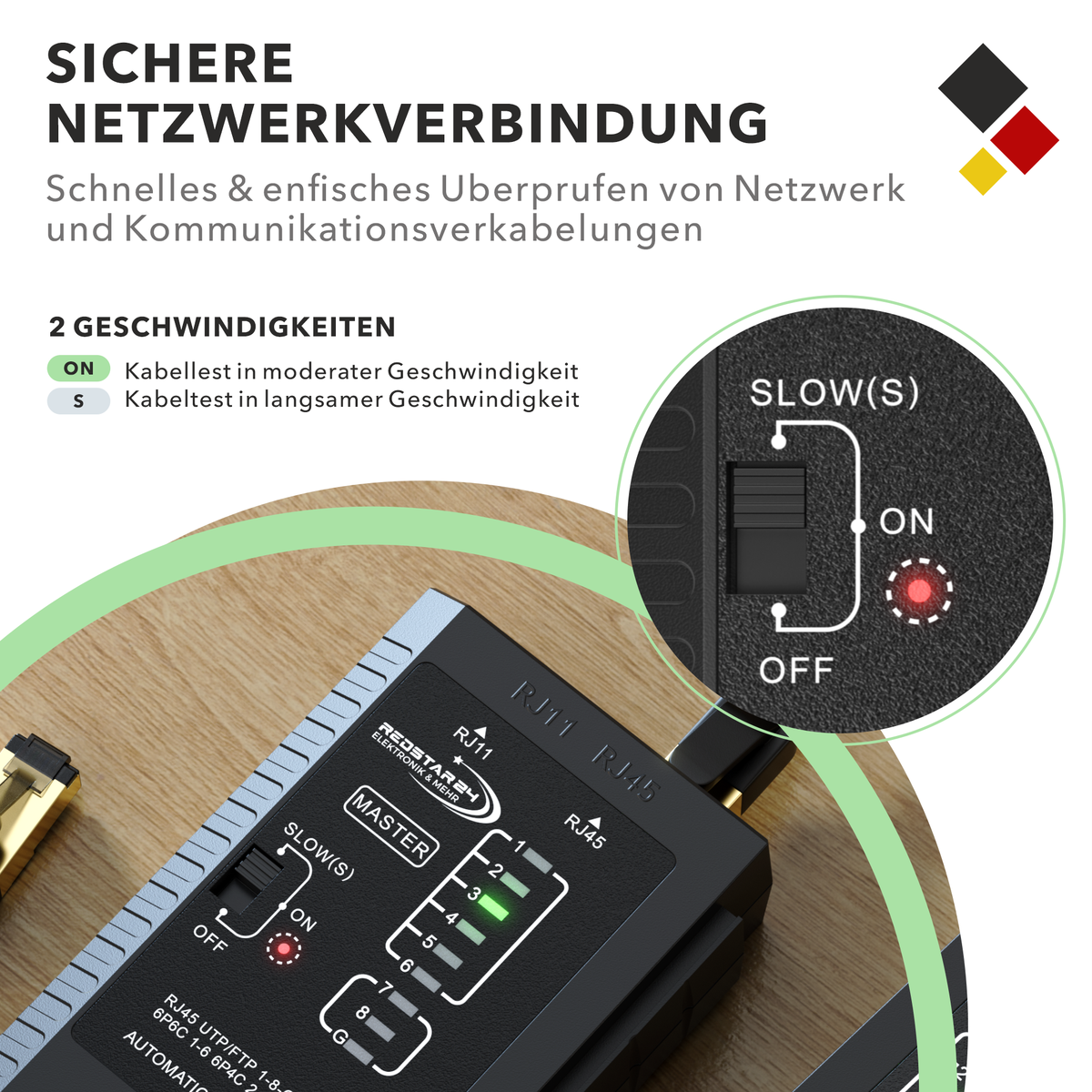 Netzwerktester kompakt &amp; batteriebetrieben – RedStar24
