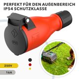 RedStar24 Prise murale Schuko IP54 – Prise en caoutchouc avec manchon de protection contre le pliage pour rallonges et utilisation en extérieur – Lot de 1, 2, 4, 10