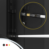 Câble d'Antenne TV Numérique 135 dB Câble Coaxial Mâle-Mâle PLAQUÉ OR HD 4K UHD 3D – Noir/Blanc – 1m à 30m