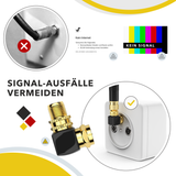 RedStar24 SAT angle adapter 90° – F-plug to F-socket – gold-plated – set of 2/4/10