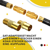 F-Kupplung auf Koax-Stecker &amp; F-Kupplung auf Koax-Buchse Adapter