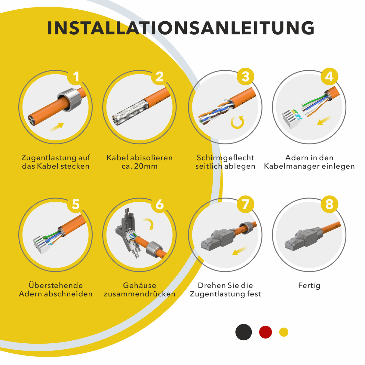 CAT 7 RJ45 Netzwerkstecker werkzeuglos Silber – geschirmter LAN Stecker für stabile Netzwerkverbindungen