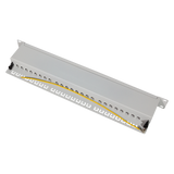 LogiLink patch panel Cat.6A - 24-port RJ45, shielded, 19 inch, PoE/PoE+/PoE++, light gray (RAL 7035)