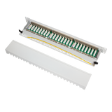 LogiLink patch panel Cat.6A - 24-port RJ45, shielded, 19 inch, PoE/PoE+/PoE++, light gray (RAL 7035)