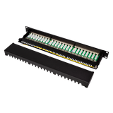 LogiLink patch panel Cat.6A - 24-port RJ45, shielded, 19 inch, PoE/PoE+/PoE++, black (RAL 9005)