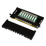 LogiLink Patch Panel Cat.6A – 8-Port RJ45, Shielded, Compact for Wall &amp; Desktop Mounting, PoE/PoE+/PoE++, Black (RAL 9005)
