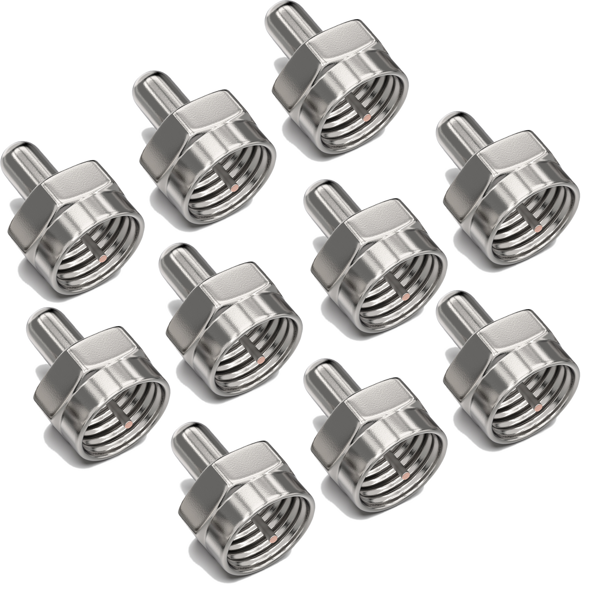 RedStar24 F-Abschlusswiderstand 75 Ohm – 10 Stück Set – Sat Koaxial Kabel Abschluss – Vollmetall, korrosionsgeschützt