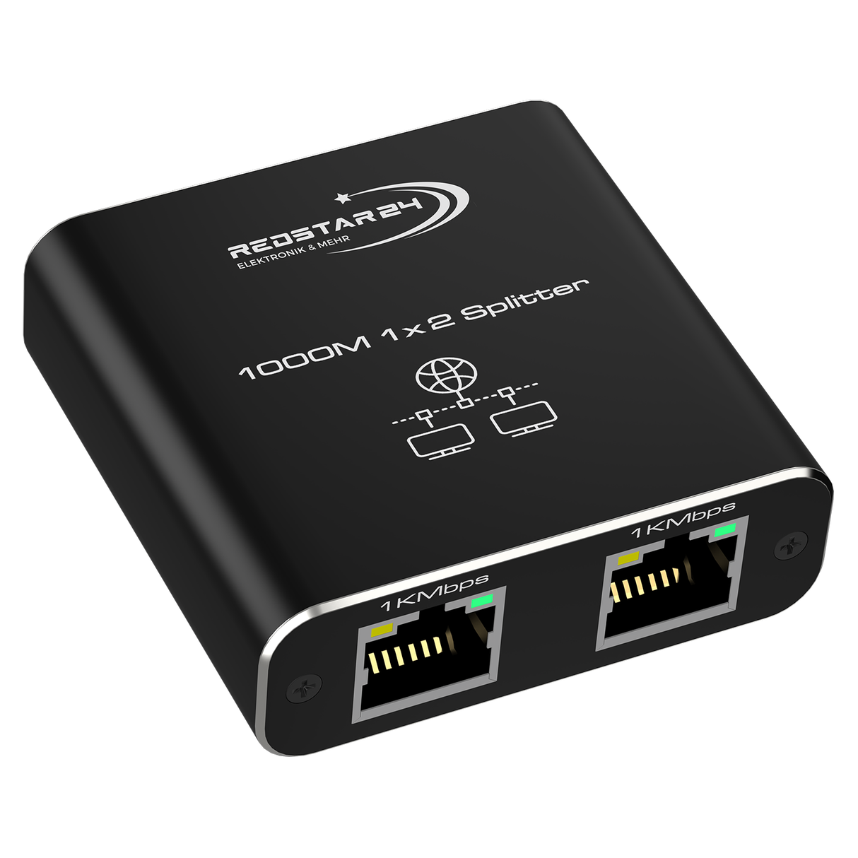 RedStar24 LAN Splitter 1 auf 2 – Gigabit Ethernet Verteiler