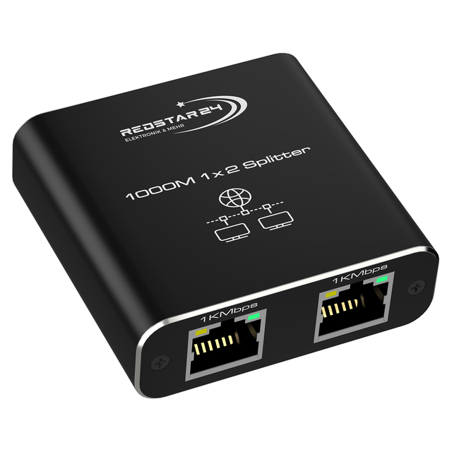 RedStar24 LAN Splitter 1 auf 2 – Gigabit Ethernet Verteiler