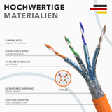 Cat7 installation cable S/FTP 1000 MHz - Orange, LSZH (Eca), 23 AWG, PiMF
