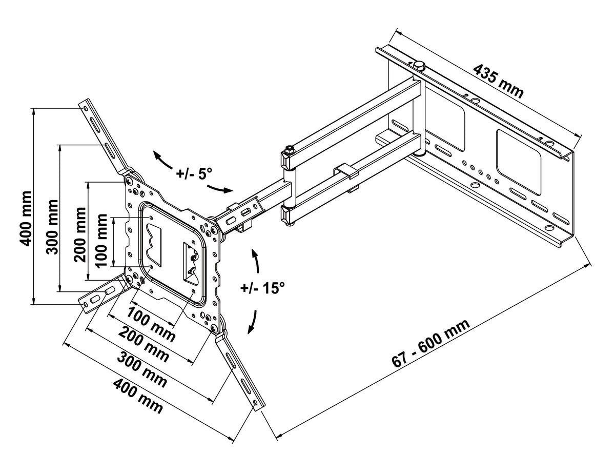my wall Schwenkbarer TV Wandhalter (H 18-2 L)