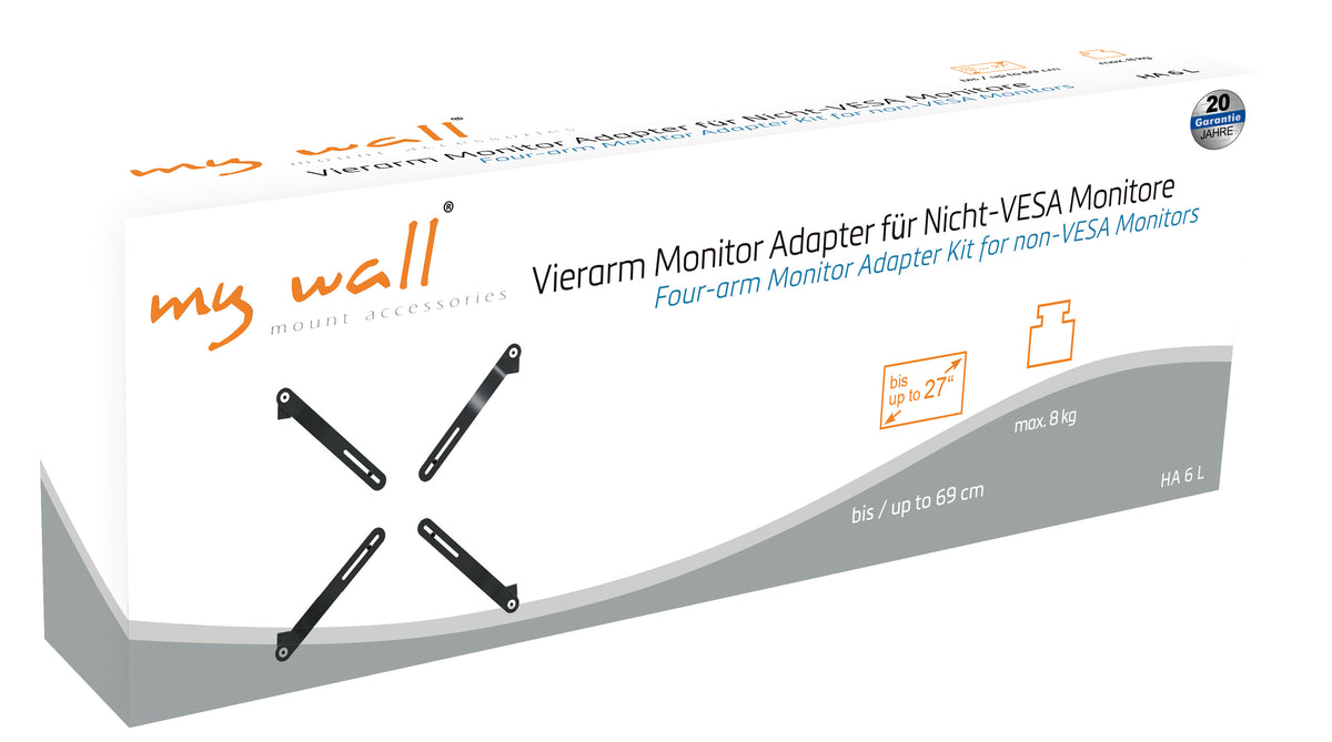 my wall Vierarm Monitor Adapter für Nicht-VESA Monitore (HA 6 L)