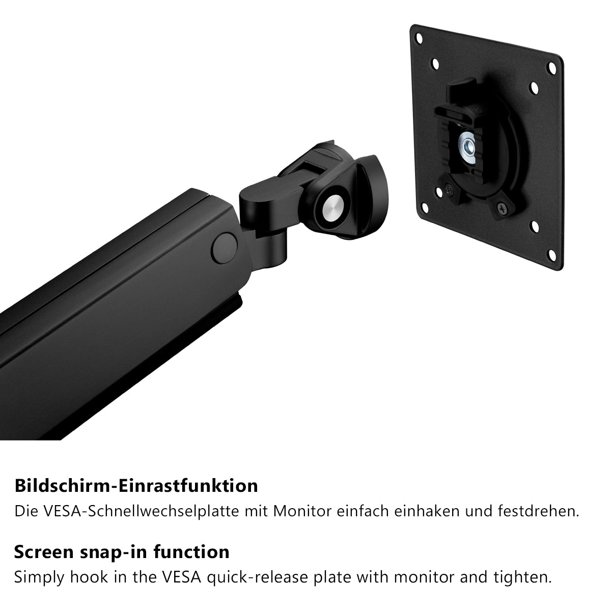 my wall Vollbeweglicher Tischhalter mit Federsystem & 2 USB-Anschlüssen für 2x Flachbildschirme (HL 22-2 L)