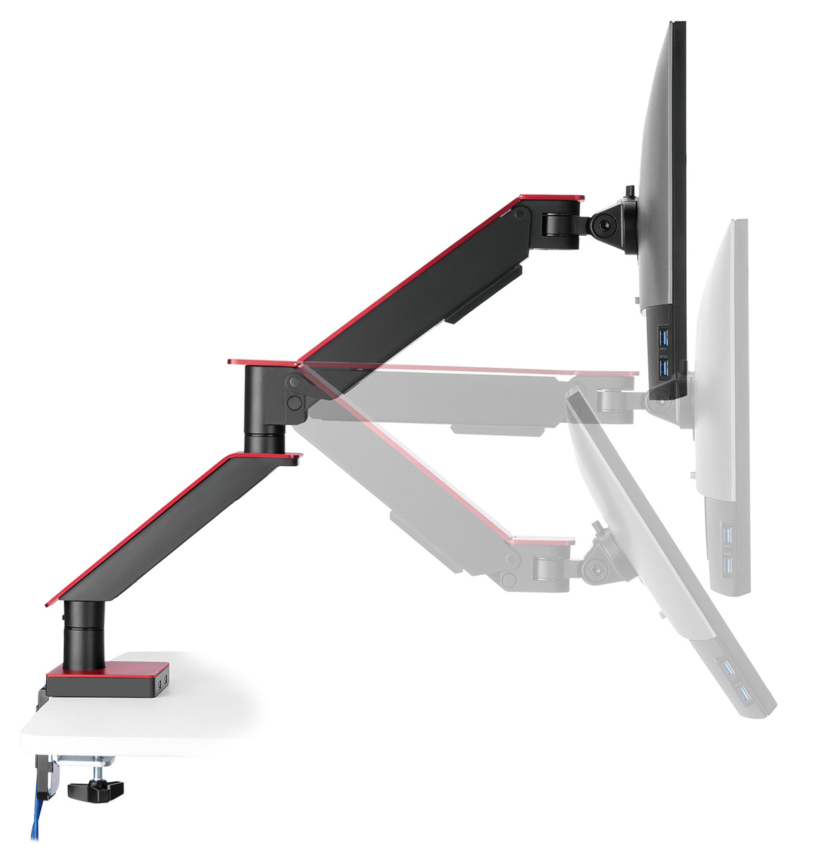 my wall Vollbeweglicher Tischhalter mit Gasdruckfeder für Flachbildschirme (HL 25-1 L)
