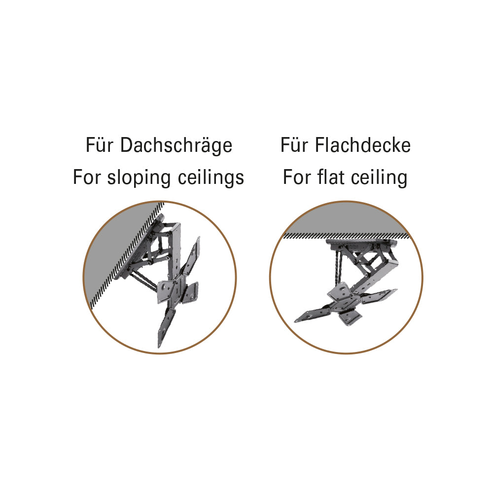 my wall Motorisierter & klappbarer Deckenhalter für Flachbildschirme (HL 43 ML)