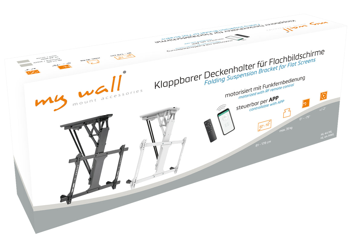 my wall Motorisierter & klappbarer Deckenhalter für Flachbildschirme (HL 44 ML)