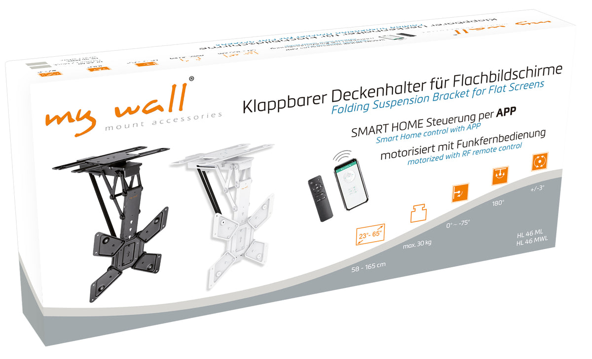 my wall Motorisierter & klappbarer Deckenhalter für Flachbildschirme (HL 46 MWL)