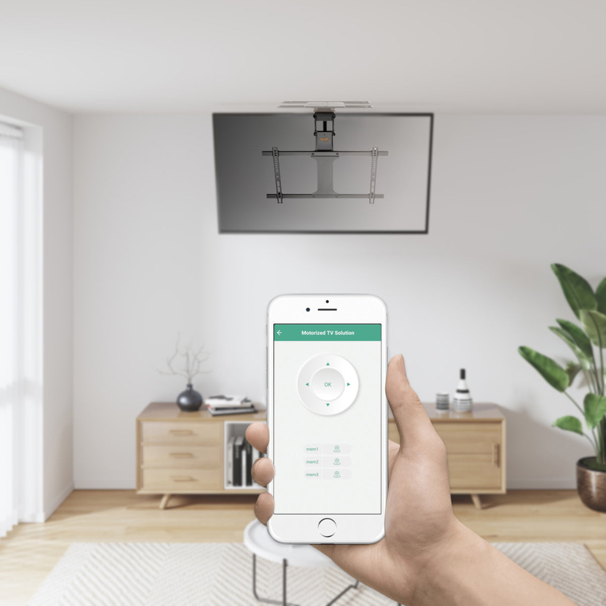 my wall Motorisierter & klappbarer Deckenhalter für Flachbildschirme (HL 47 ML)