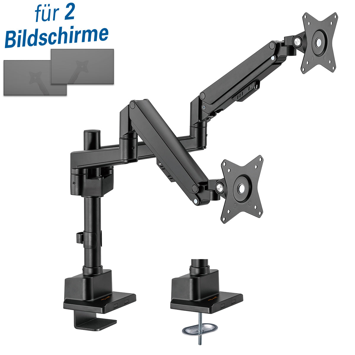 my wall Vollbeweglicher Tischhalter für 2 Flachbildschirme (HL 51-2 L)