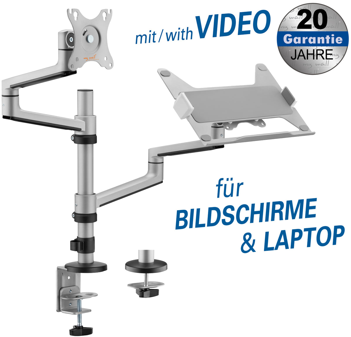 my wall Vollbeweglicher Tischhalter für Flachbildschirme & Laptop (HL 52 L)