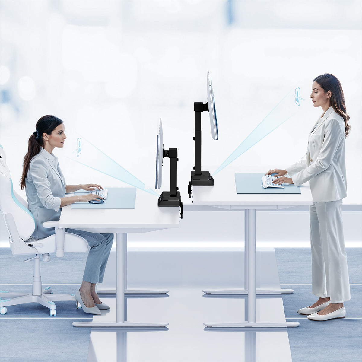 my wall Monitor Halterung für 2 Monitore mit Eye Level Höhenverstellung (HL 66-2 L)