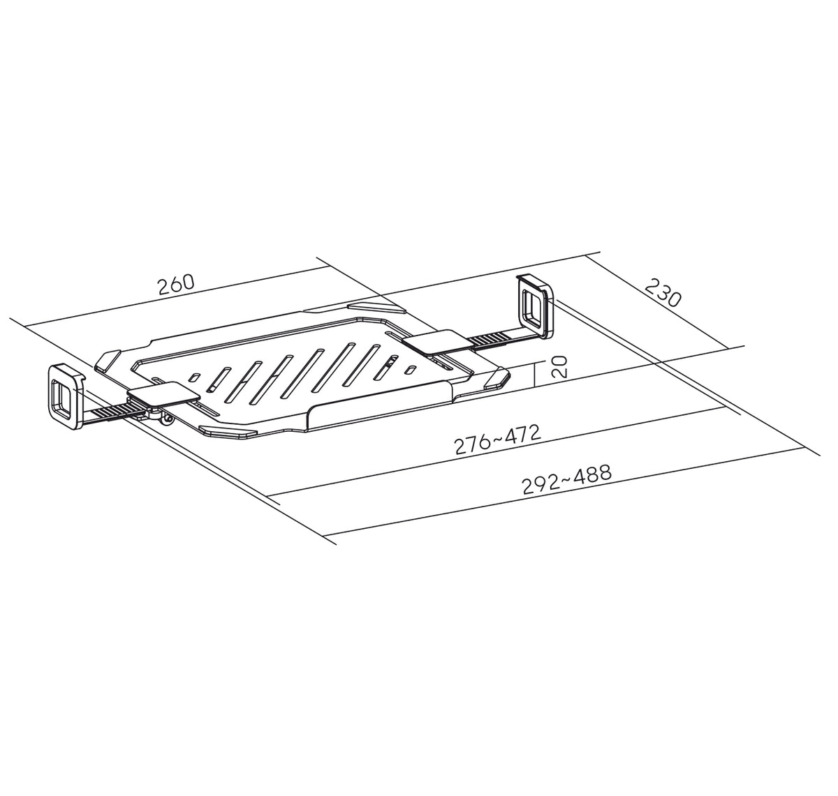 my wall Laptop Adapter-Halter für Monitorbefestigungen (HLA 3 L)