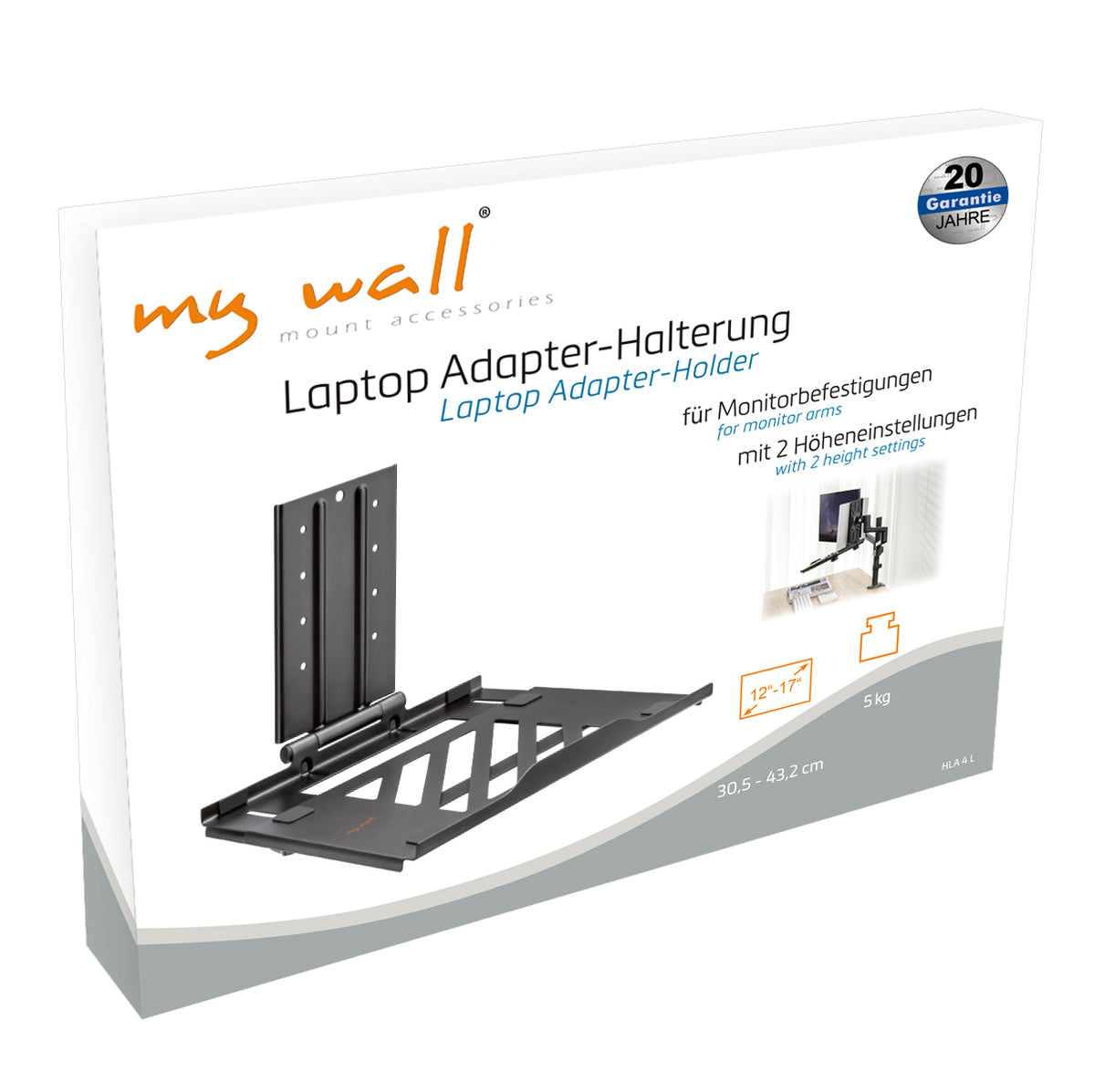 my wall Verstellbare Laptop Adapter-Halter für Monitorbefestigungen (HLA 4 L)