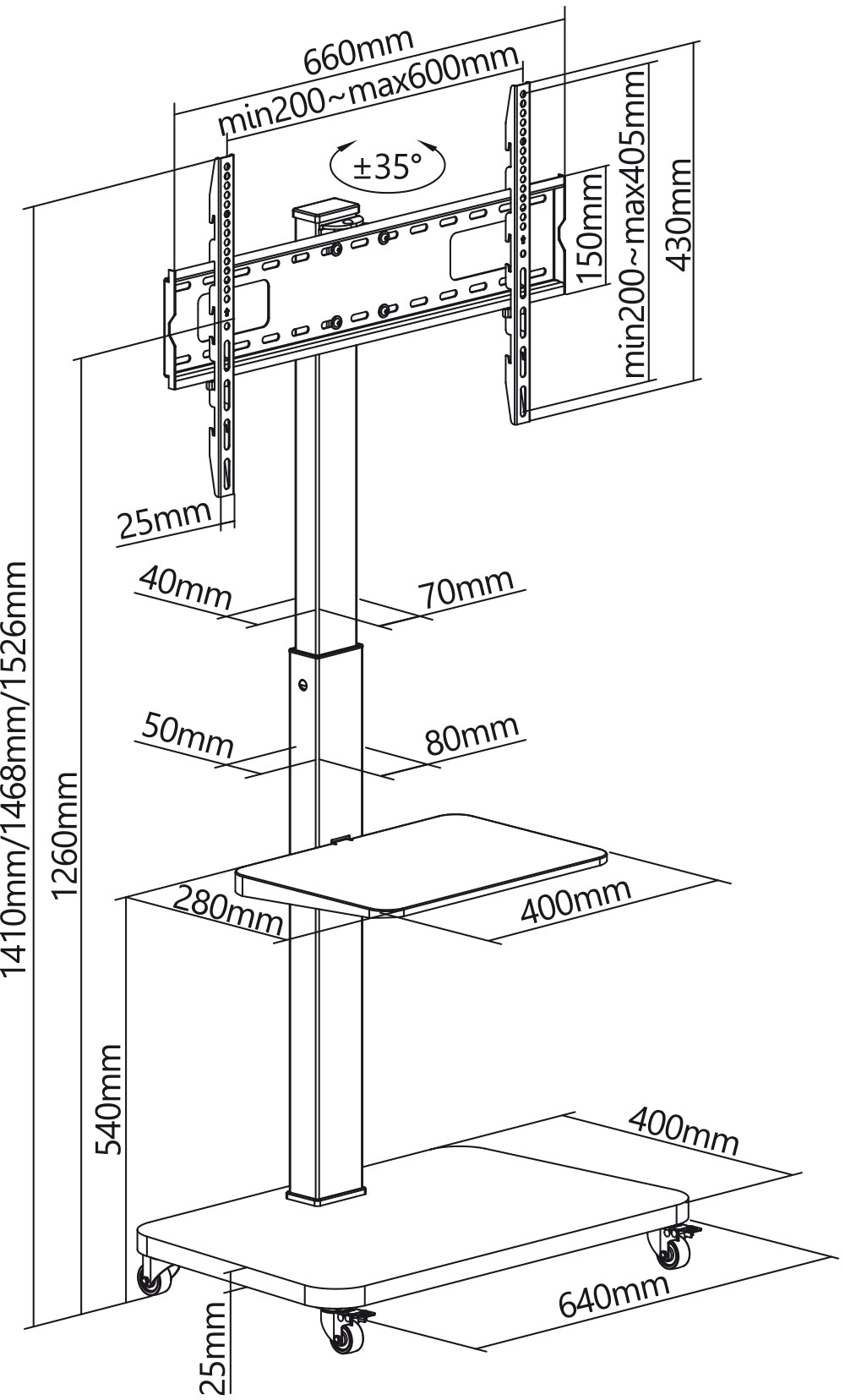 my wall Standfuß für Flachbildschirme (HP 108 WL)