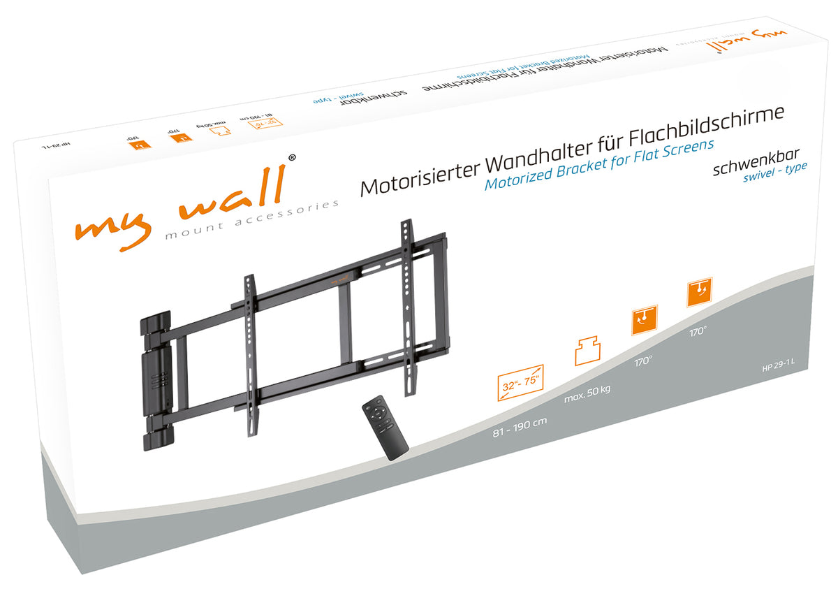 my wall Motorisierter & schwenkbarer Wandhalter für Flachbildschirme (HP 29-1 L)