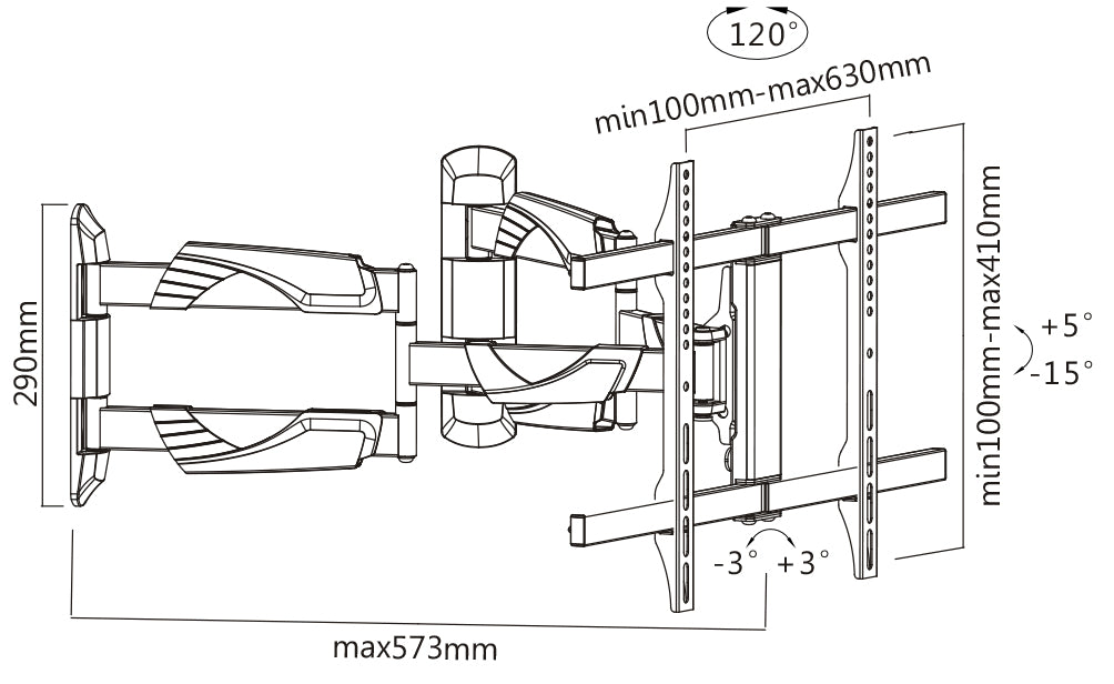 my wall Wandhalter für Curved- und Flachbildschirme zur Eckmontage (HP 41 CL)
